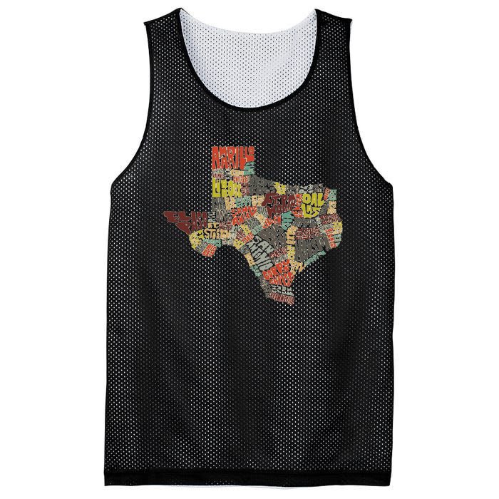 Collage Of Texas States Artistic Texas Mesh Reversible Basketball Jersey Tank