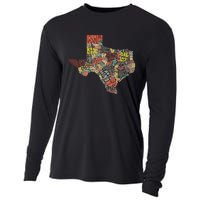 Collage Of Texas States Artistic Texas Cooling Performance Long Sleeve Crew