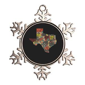 Collage Of Texas States Artistic Texas Metallic Star Ornament