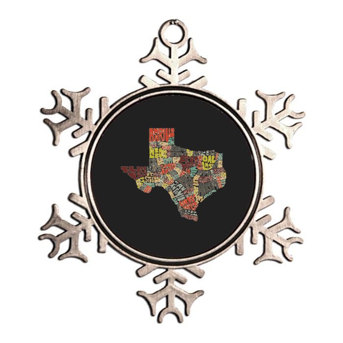 Collage Of Texas States Artistic Texas Metallic Star Ornament