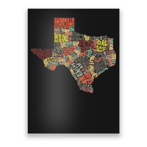 Collage Of Texas States Artistic Texas Poster