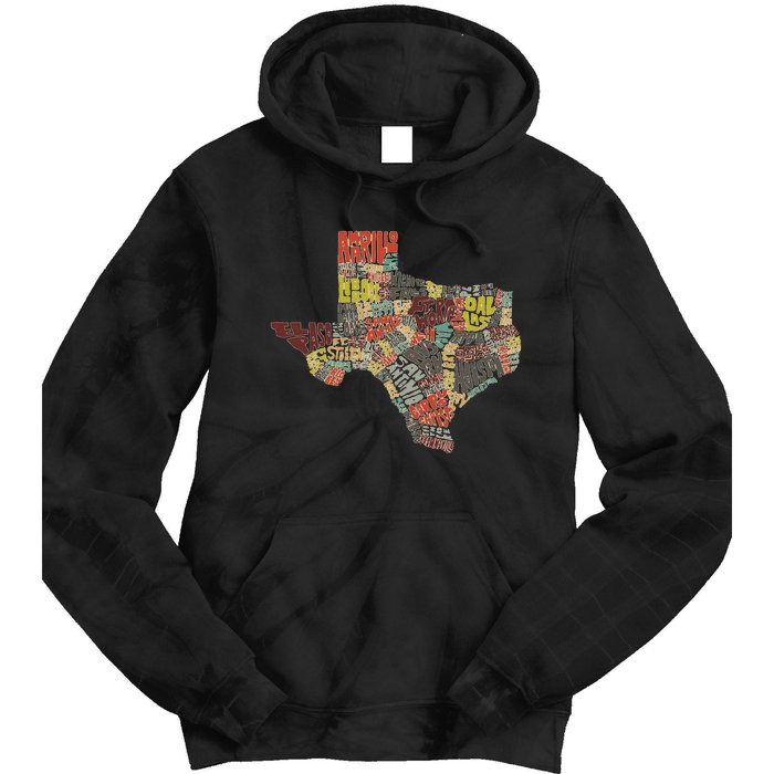 Collage Of Texas States Artistic Texas Tie Dye Hoodie