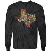 Collage Of Texas States Artistic Texas Tie-Dye Long Sleeve Shirt