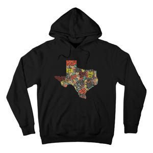 Collage Of Texas States Artistic Texas Tall Hoodie