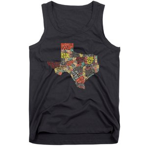 Collage Of Texas States Artistic Texas Tank Top