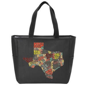 Collage Of Texas States Artistic Texas Zip Tote Bag