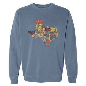 Collage Of Texas States Artistic Texas Garment-Dyed Sweatshirt