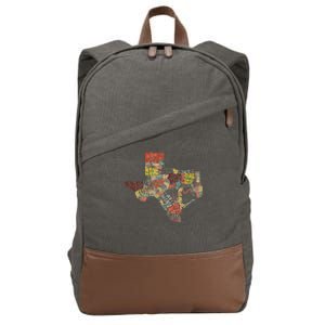 Collage Of Texas States Artistic Texas Cotton Canvas Backpack