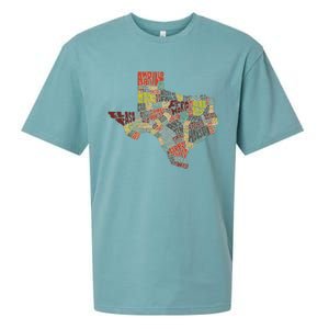 Collage Of Texas States Artistic Texas Sueded Cloud Jersey T-Shirt