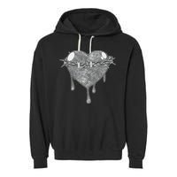 Crown Of Thorns Bleeding Heart Garment-Dyed Fleece Hoodie