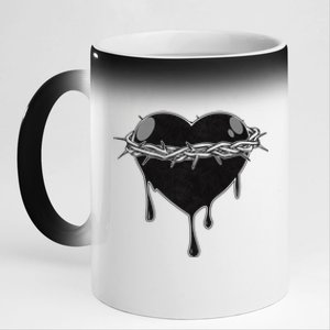 Crown Of Thorns Bleeding Heart 11oz Black Color Changing Mug