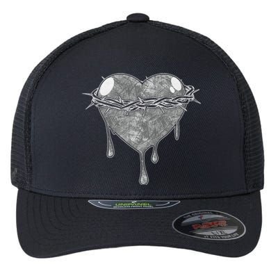 Crown Of Thorns Bleeding Heart Flexfit Unipanel Trucker Cap