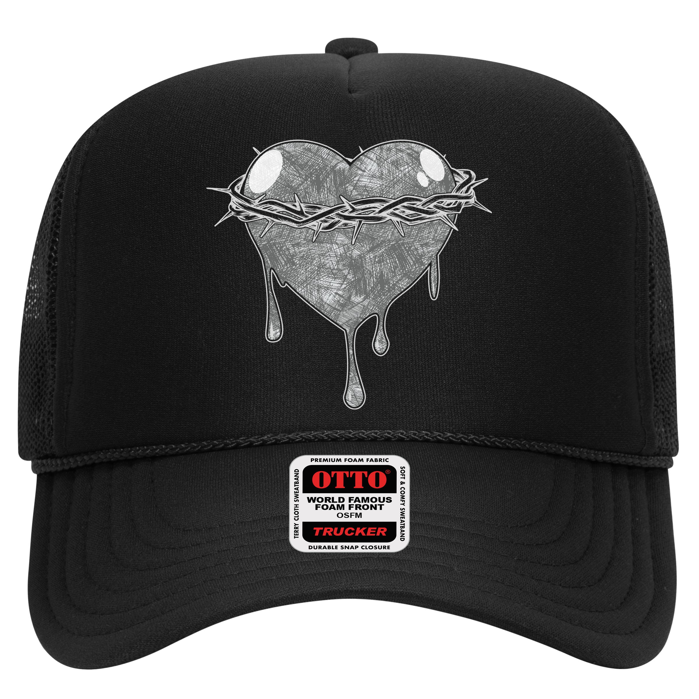 Crown Of Thorns Bleeding Heart Trucker Hat