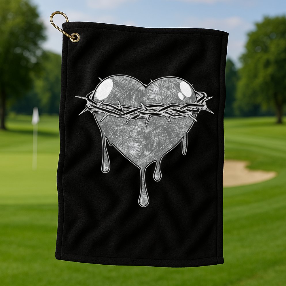 Crown Of Thorns Bleeding Heart Golf Towel
