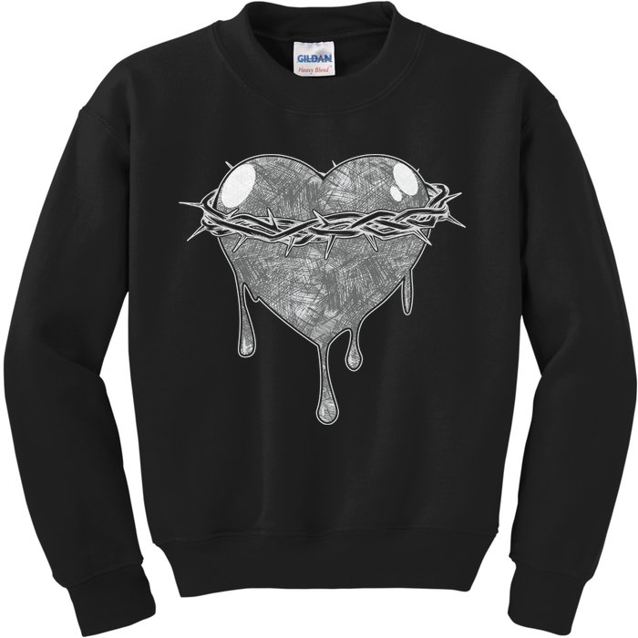 Crown Of Thorns Bleeding Heart Kids Sweatshirt