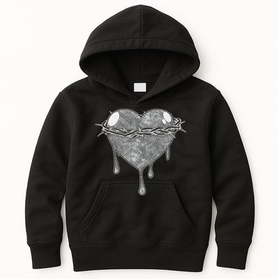 Crown Of Thorns Bleeding Heart Kids Hoodie