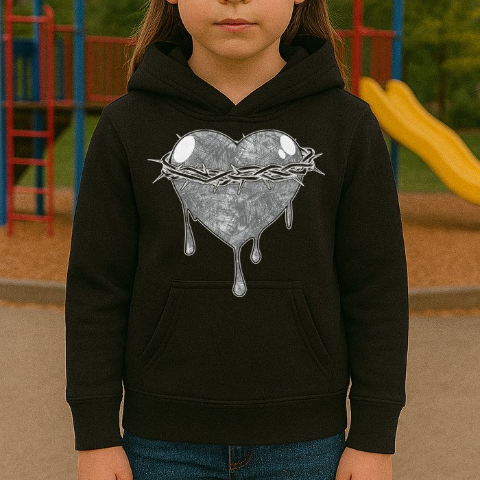 Crown Of Thorns Bleeding Heart Kids Hoodie