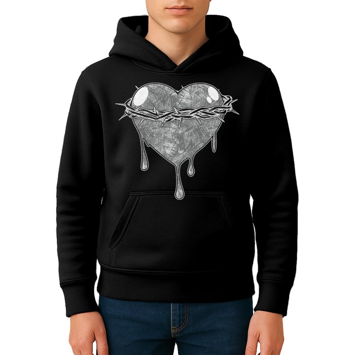 Crown Of Thorns Bleeding Heart Kids Hoodie
