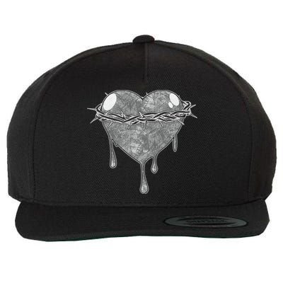 Crown Of Thorns Bleeding Heart Wool Snapback Cap