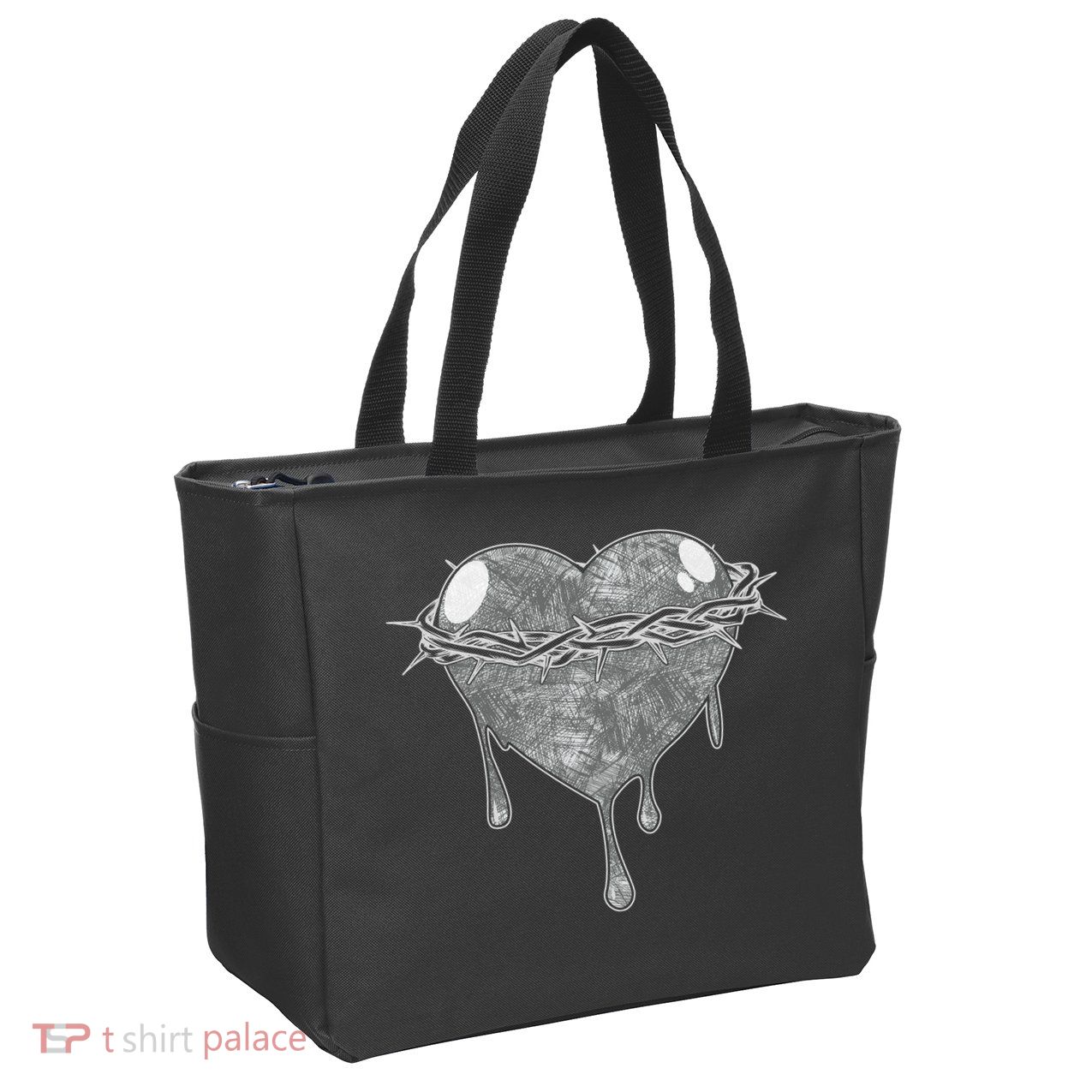Crown Of Thorns Bleeding Heart Zip Tote Bag