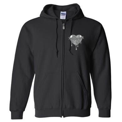 Crown Of Thorns Bleeding Heart Full Zip Hoodie
