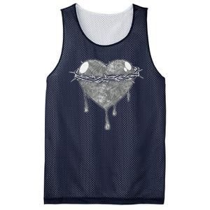 Crown Of Thorns Bleeding Heart Mesh Reversible Basketball Jersey Tank