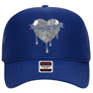 Crown Of Thorns Bleeding Heart High Crown Mesh Back Trucker Hat