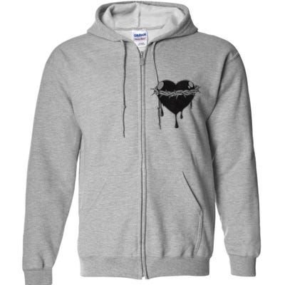 Crown Of Thorns Bleeding Heart Full Zip Hoodie