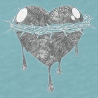 Crown Of Thorns Bleeding Heart Sueded Cloud Jersey T-Shirt