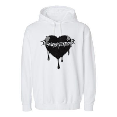 Crown Of Thorns Bleeding Heart Garment-Dyed Fleece Hoodie