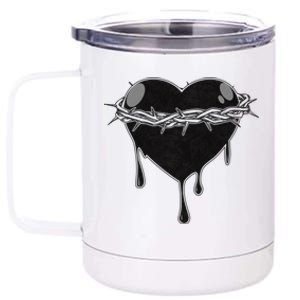 Crown Of Thorns Bleeding Heart 12 oz Stainless Steel Tumbler Cup