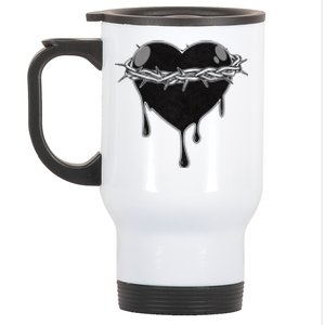 Crown Of Thorns Bleeding Heart Stainless Steel Travel Mug