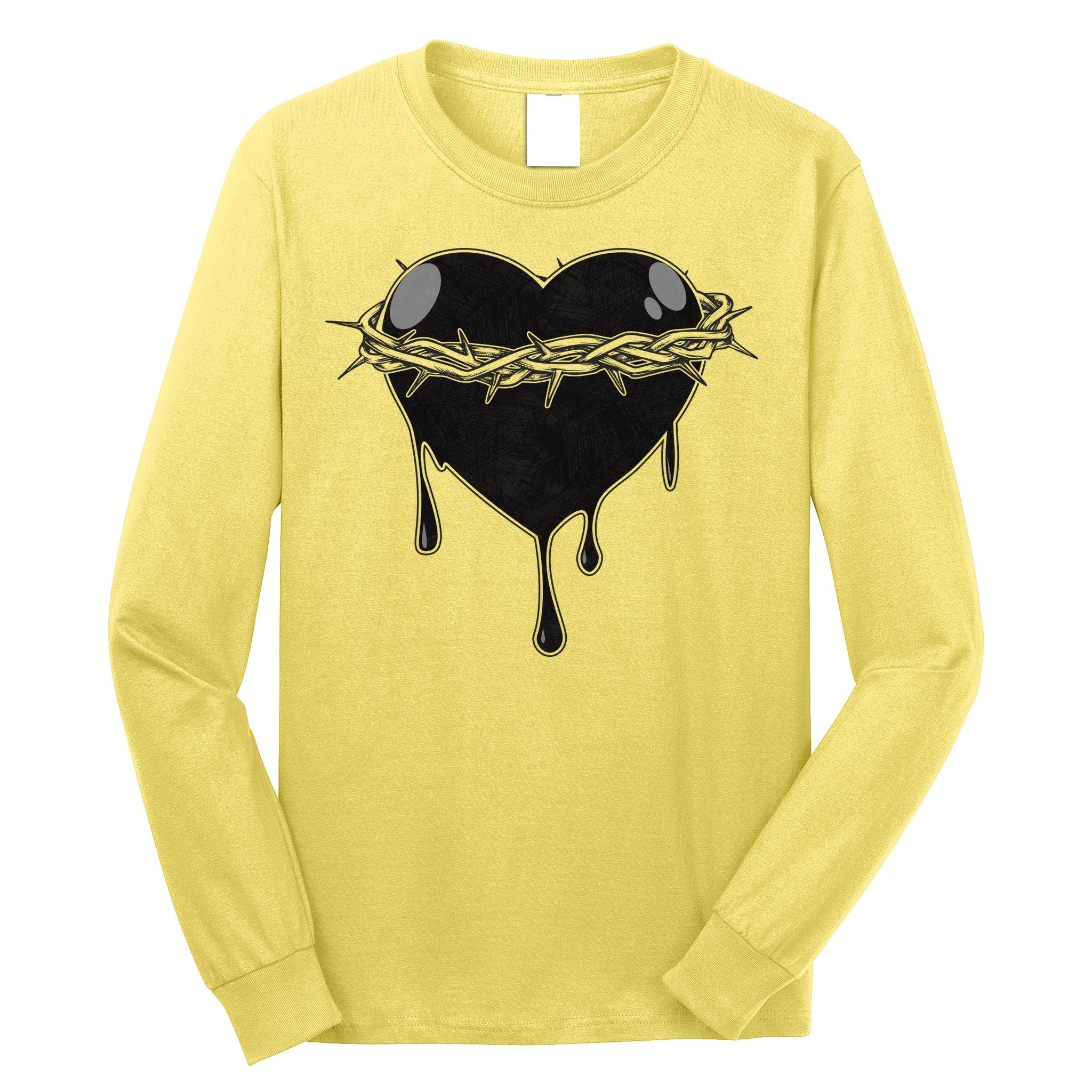 Crown Of Thorns Bleeding Heart Long Sleeve Shirt