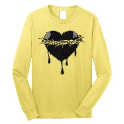 Crown Of Thorns Bleeding Heart Long Sleeve Shirt