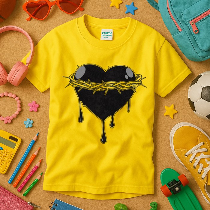 Crown Of Thorns Bleeding Heart Kids T-Shirt