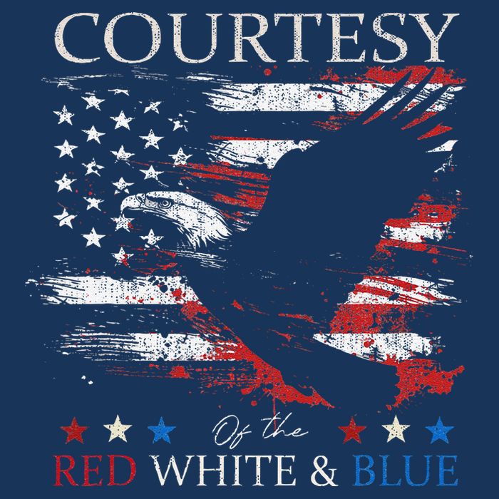 Courtesy Of The Usa Red White And Blue 4th Of July Button
