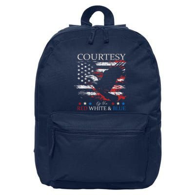 Courtesy Of The Usa Red White And Blue 4th Of July 16 in Basic Backpack