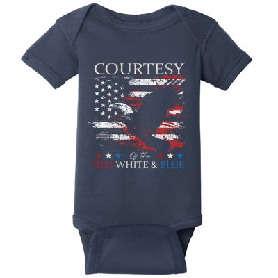 Courtesy Of The Usa Red White And Blue 4th Of July Baby Bodysuit