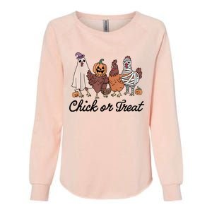 Chick Or Treat Halloween Witch Spooky Chicken Womens California Wash Sweatshirt