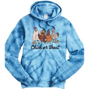 Chick Or Treat Halloween Witch Spooky Chicken Tie Dye Hoodie