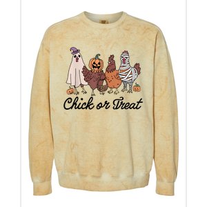 Chick Or Treat Halloween Witch Spooky Chicken Colorblast Crewneck Sweatshirt