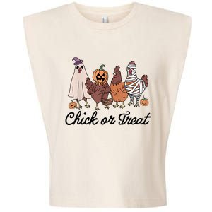 Chick Or Treat Halloween Witch Spooky Chicken Garment-Dyed Women's Muscle Tee