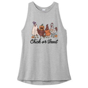 Chick Or Treat Halloween Witch Spooky Chicken Ladies PosiCharge Tri-Blend Wicking Tank