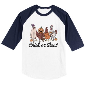 Chick Or Treat Halloween Witch Spooky Chicken Baseball Sleeve Shirt