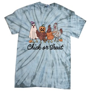 Chick Or Treat Halloween Witch Spooky Chicken Tie-Dye T-Shirt