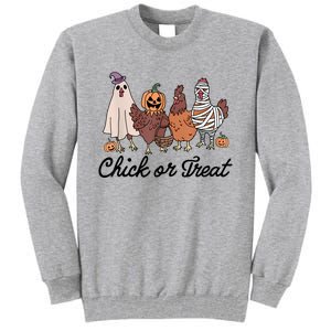 Chick Or Treat Halloween Witch Spooky Chicken Tall Sweatshirt