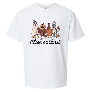 Chick Or Treat Halloween Witch Spooky Chicken Sueded Cloud Jersey T-Shirt