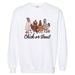 Chick Or Treat Halloween Witch Spooky Chicken Garment-Dyed Sweatshirt