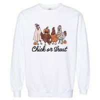 Chick Or Treat Halloween Witch Spooky Chicken Garment-Dyed Sweatshirt