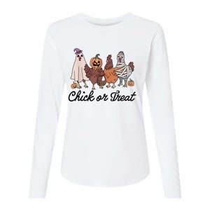 Chick Or Treat Halloween Witch Spooky Chicken Womens Cotton Relaxed Long Sleeve T-Shirt